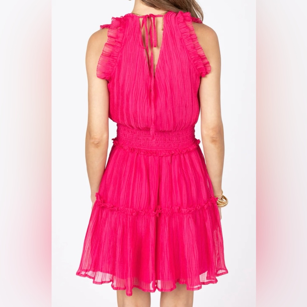 Chic Hot Pink Ruffle Dress - Picture 2 of 2